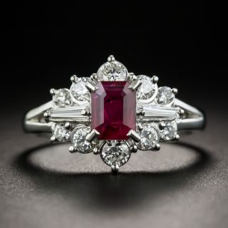 Platinum .60 Carat Ruby and Diamond Ring