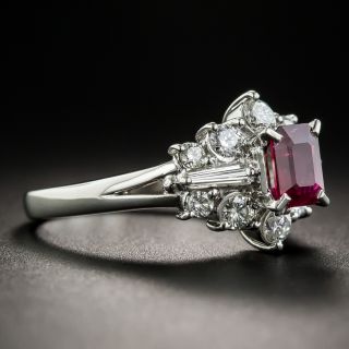 Platinum .60 Carat Ruby and Diamond Ring