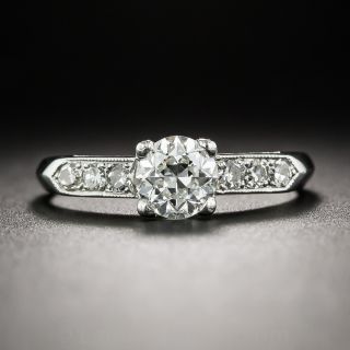 Platinum .64 Carat Platinum Diamond Vintage Engagement Ring 