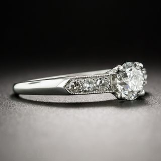 Platinum .64 Carat Platinum Diamond Vintage Engagement Ring 