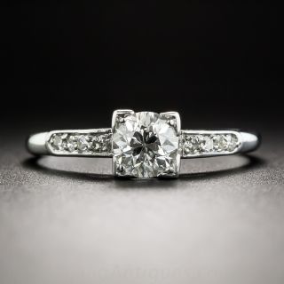 Platinum .65 Carat Diamond Vintage Engagement Ring