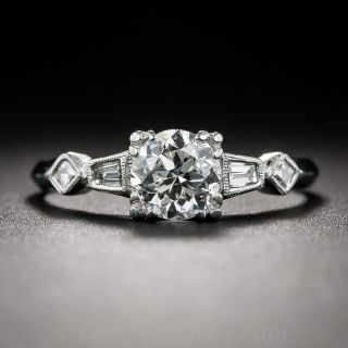 Platinum .65 Carat Diamond Vintage Engagement Ring