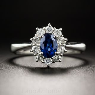 Platinum .66 Carat Sapphire and Diamond Ring