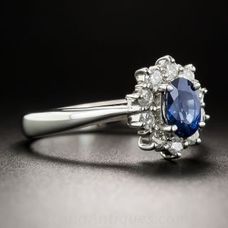 Platinum .66 Carat Sapphire and Diamond Ring