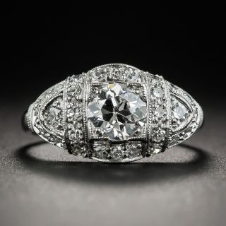 Platinum .68 Carat Art Deco Diamond Engagement Ring