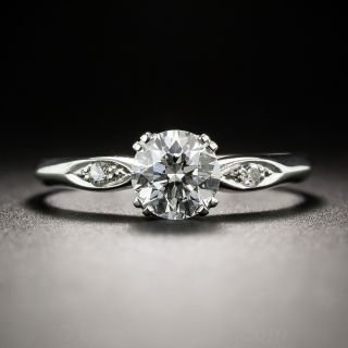 Platinum .78 Carat Estate Diamond Engagement Ring - GIA E VS2 