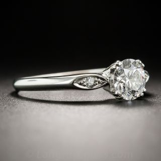 Platinum .78 Carat Estate Diamond Engagement Ring - GIA E VS2 