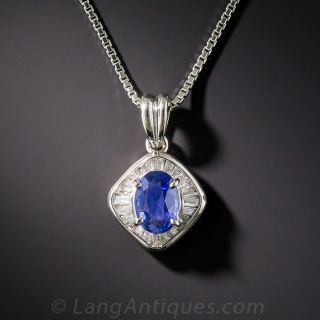 Platinum .92 Carat No-Heat Sapphire Drop
