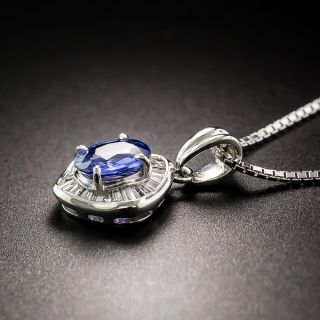 Platinum .92 Carat No-Heat Sapphire Drop