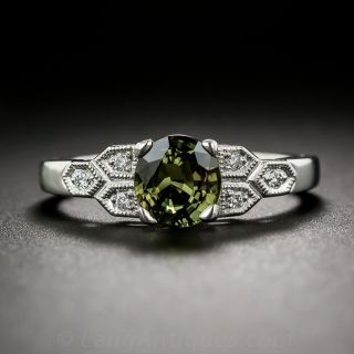 Platinum Alexandrite and Diamond Ring