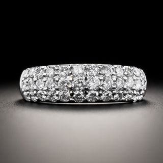 Platinum and 1.01 Carat Diamond Three-Row Ring - 3