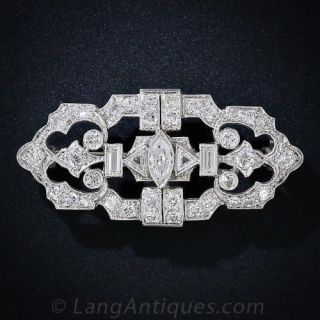 Platinum and Diamond Art Deco Brooch