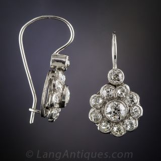 Platinum and Diamond Art Deco Circle Drops