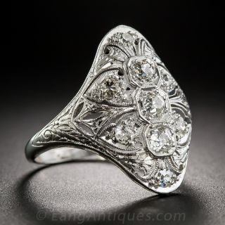 Platinum and Diamond Art Deco Dinner Ring