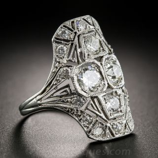 Platinum and Diamond Art Deco Dinner Ring