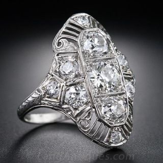 Platinum and Diamond Art Deco Dinner Ring