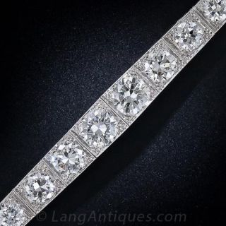 Platinum and Diamond Art Deco Graduated Line Bracelet