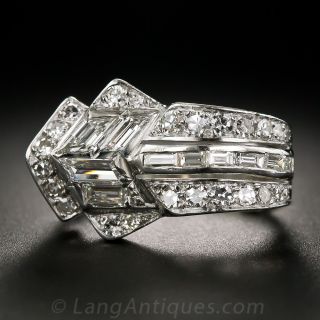 Platinum and Diamond Art Deco Ring 