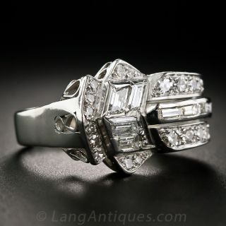 Platinum and Diamond Art Deco Ring 