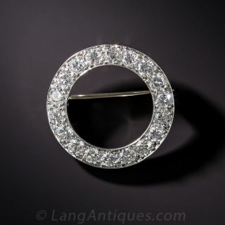 Platinum and Diamond Circle Pin