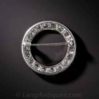 Platinum and Diamond Circle Pin