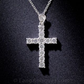Platinum and Diamond Cross Pendant