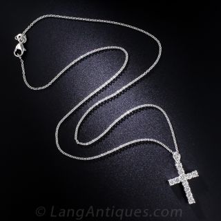 Platinum and Diamond Cross Pendant