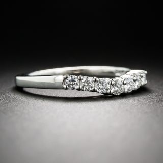 Platinum and Diamond Curved Diamond Wedding Band