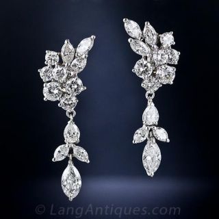 Platinum and Diamond Drop Earrings