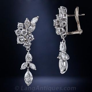 Platinum and Diamond Drop Earrings