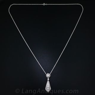 Platinum and Diamond Edwardian Lavalier Necklace