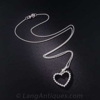 Platinum and Diamond Heart Pendant