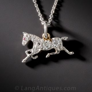 Platinum and Diamond Horse Charm