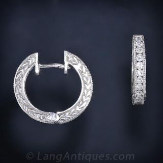 Platinum and Diamond 'Huggies'
