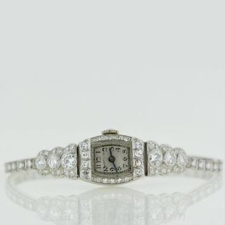 Platinum and Diamond Ladies Bracelet Watch