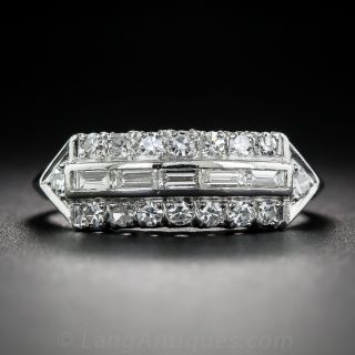 Platinum and Diamond Mid-Century Band Ring