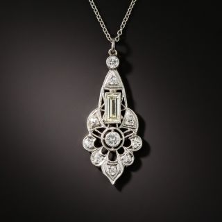 Edwardian Style Diamond Pendant Necklace - 1