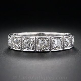 Platinum and Diamond Seven-Stone Wedding Band