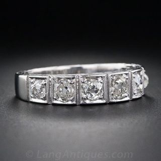 Platinum and Diamond Seven-Stone Wedding Band
