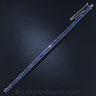 Platinum and Sapphire Line Bracelet