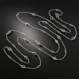 Platinum Aquamarine Infinity Necklace