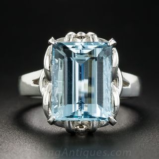 Platinum Aquamarine Ring