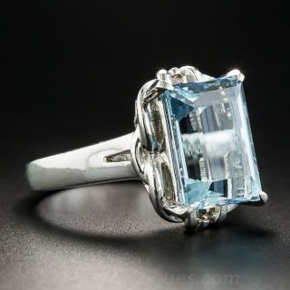 Platinum Aquamarine Ring