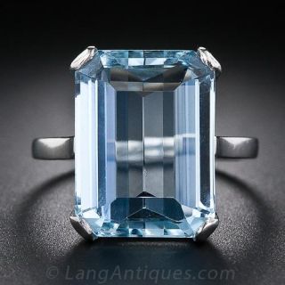 Platinum Aquamarine Ring