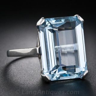 Platinum Aquamarine Ring