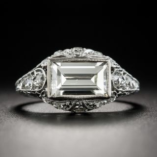 Platinum Art Deco 1.76 Ct Emerald Cut Ring - 1