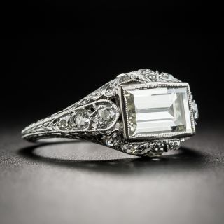 Platinum Art Deco 1.76 Carat Emerald-Cut Ring