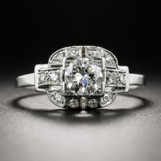 Platinum Art Deco .45 Carat Diamond Engagement Ring