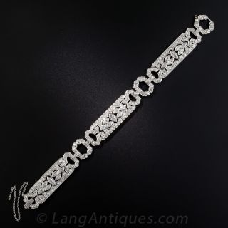Platinum Art Deco Diamond Bracelet  - 2