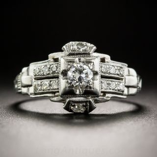 Platinum Art Deco Diamond Engagement Ring